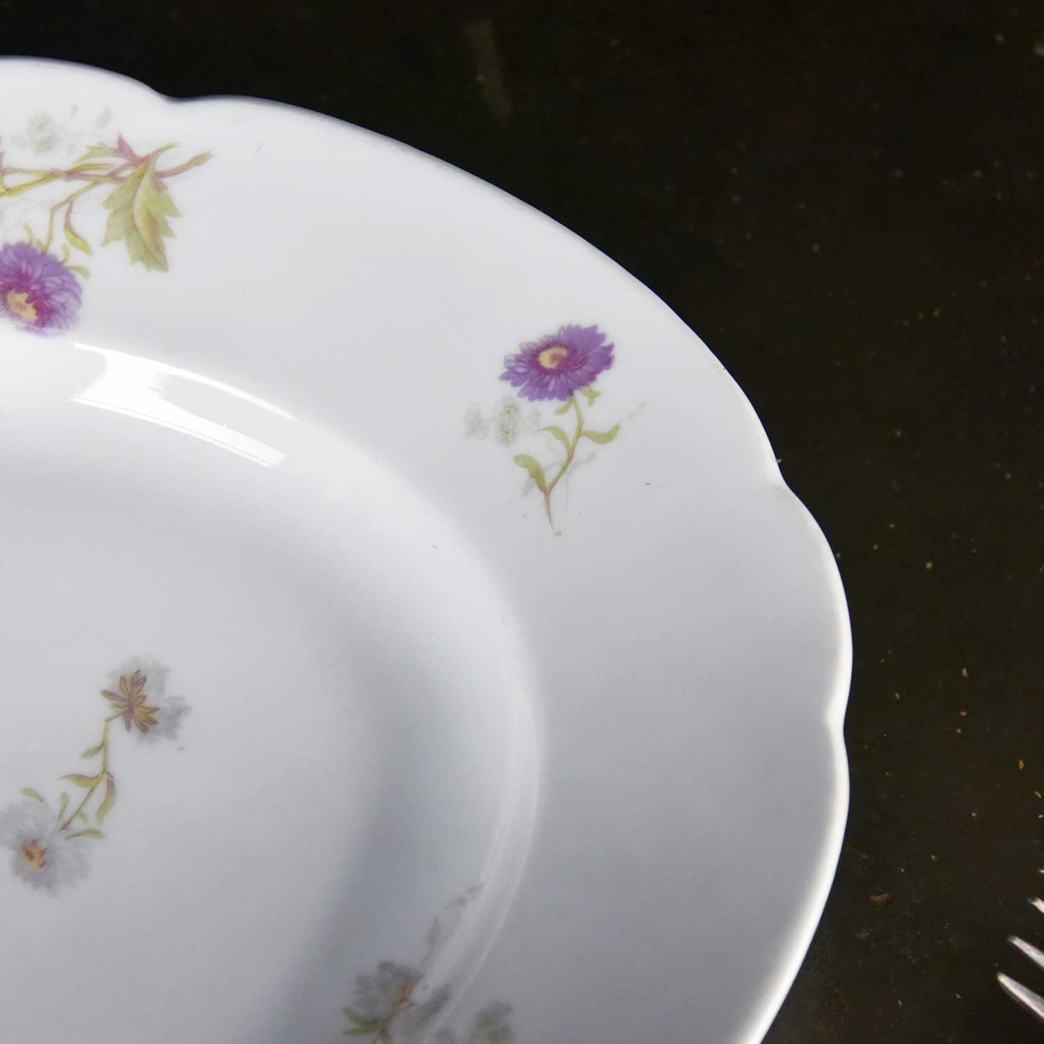 フランス製　飾用大皿　花柄　アンティーク